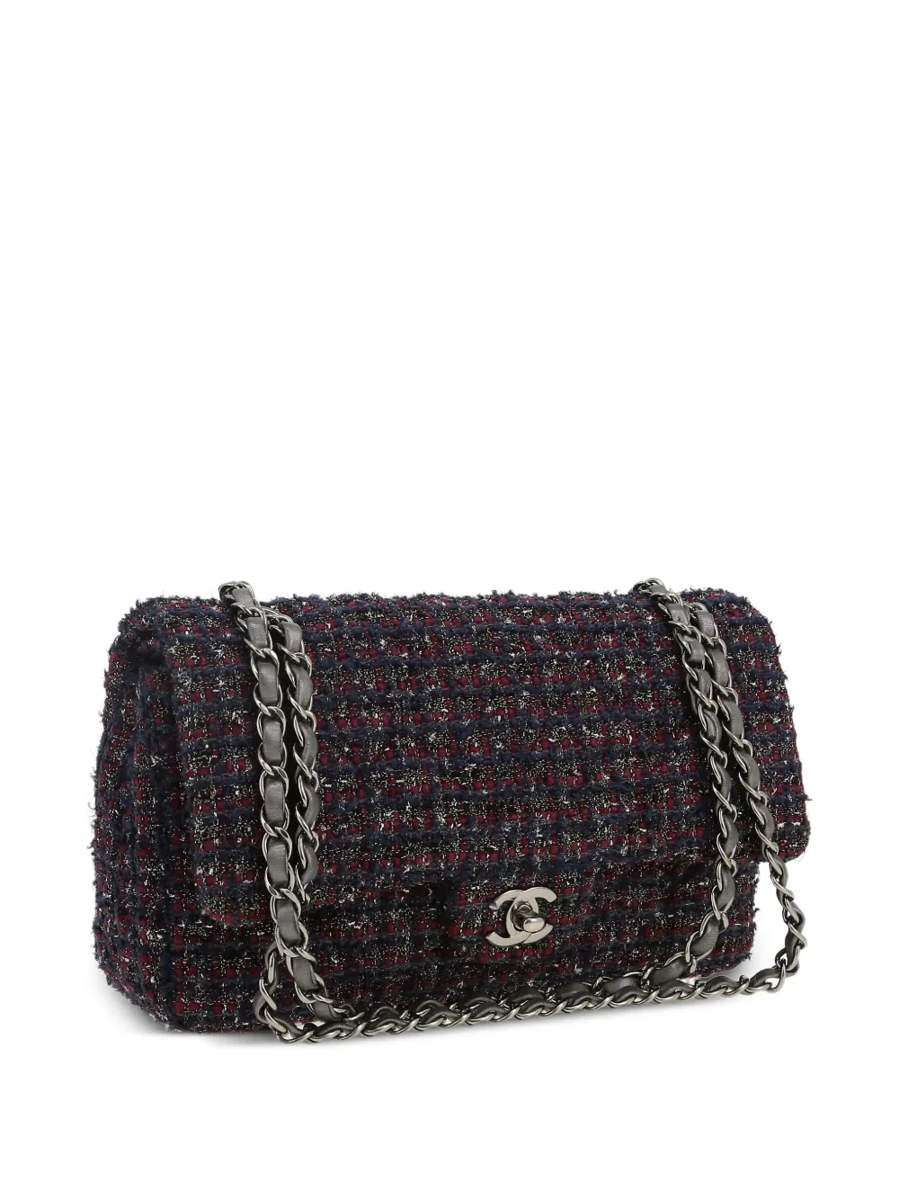 CHANEL Pre-Owned 2016 Timeless Classic schoudertas met tweed ketting Blauw