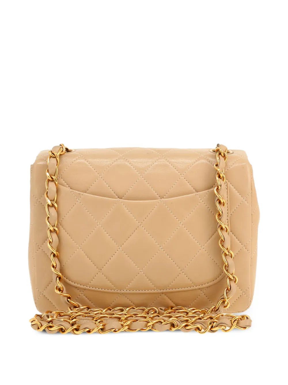 CHANEL Pre-Owned Kleine gewatteerde vierkante schoudertas Beige