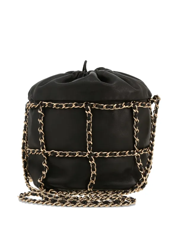 CHANEL バケットバッグ CHANEL Pre-Owned 2021 チェーンレザーバケットバッグ | ブラック