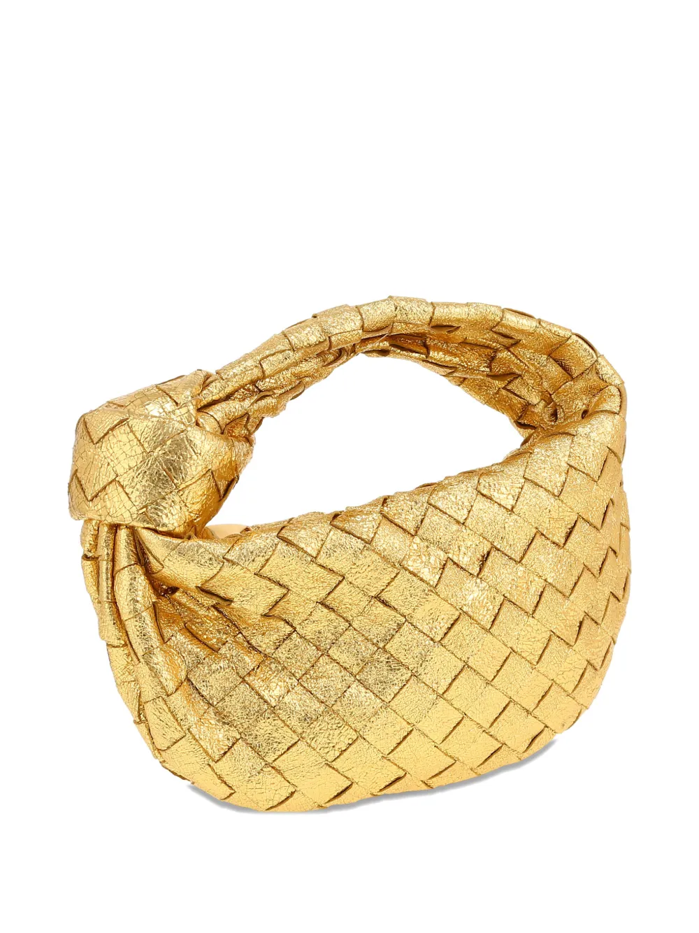 Pre-owned Bottega Veneta 2020's Mini Jodie Intrecciato Tote Bag In Gold