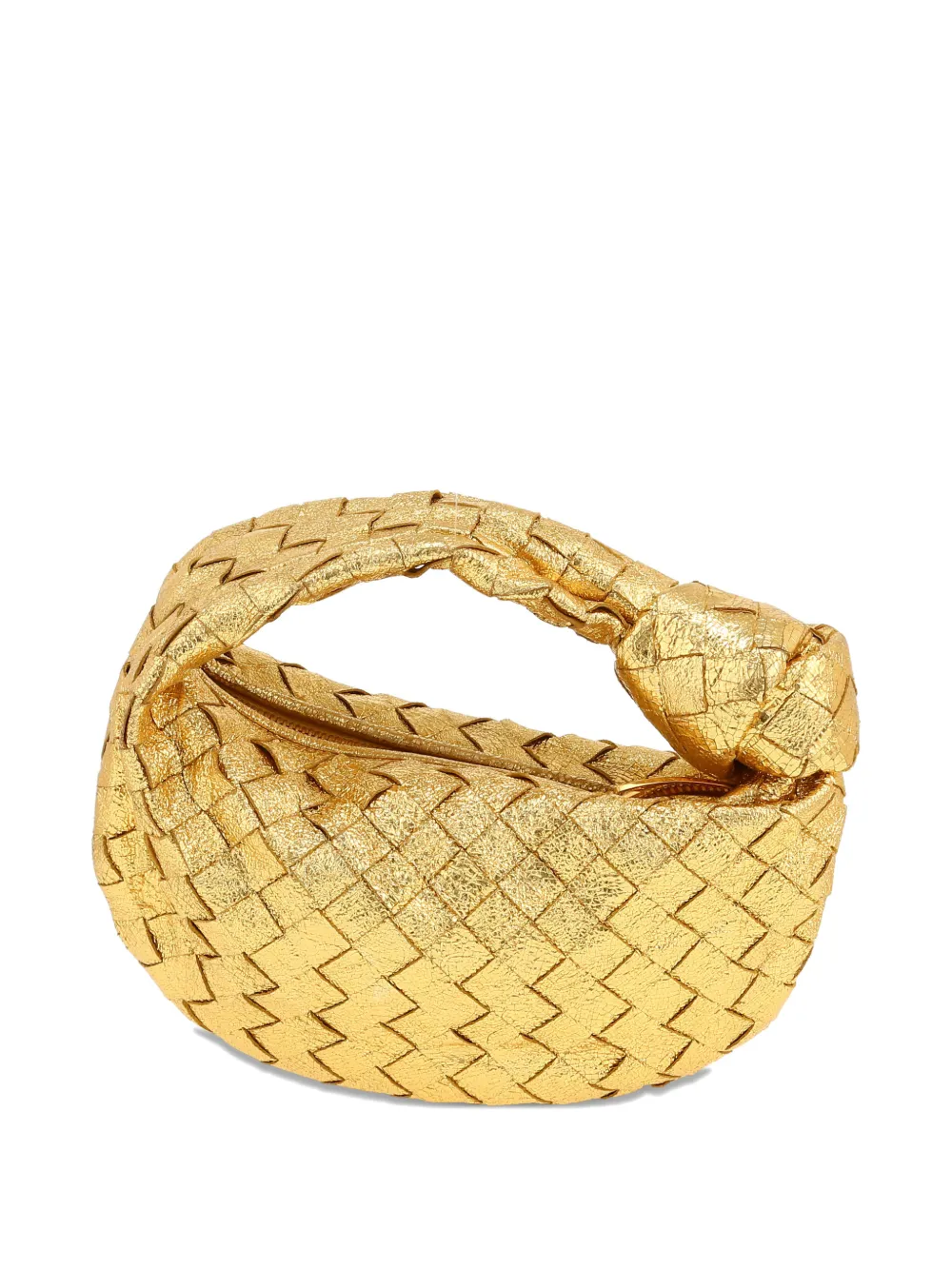 Pre-owned Bottega Veneta 2020's Mini Jodie Intrecciato Tote Bag In Gold