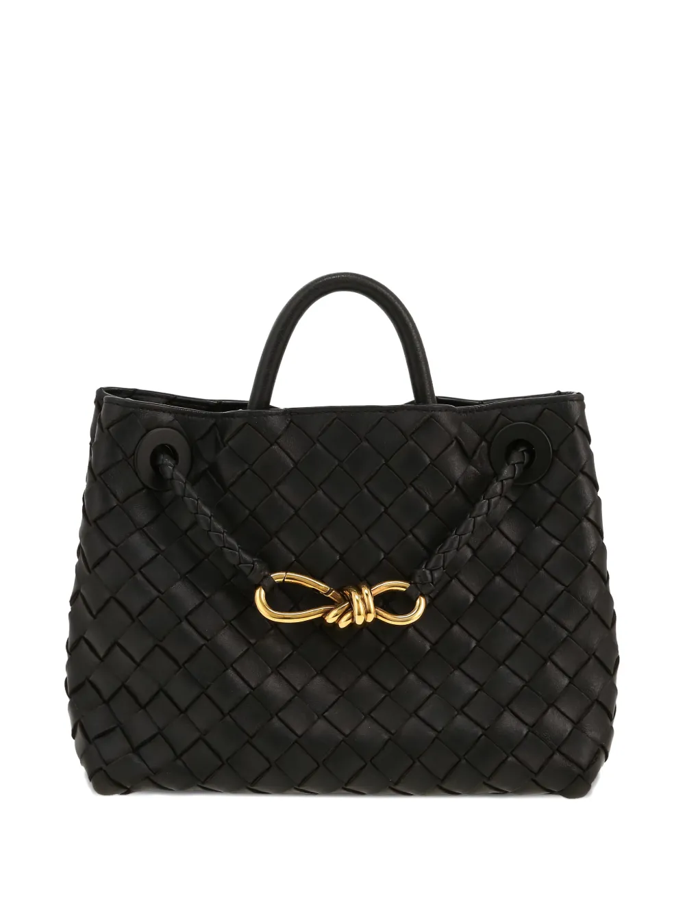 Pre-owned Bottega Veneta 2020's Andiamo Intrecciato Tote Bag In Black