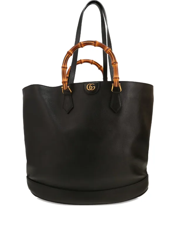 Gucci Pre-Owned 2020s バンブーハンドル ハンドバッグ | ブラック 
