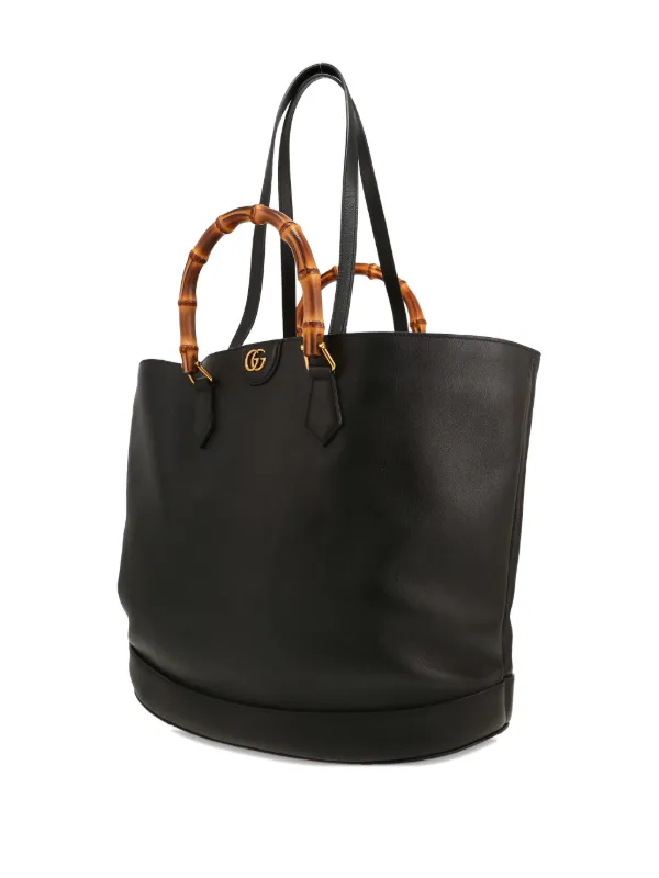 Gucci Pre-Owned 2020s バンブーハンドル ハンドバッグ | ブラック