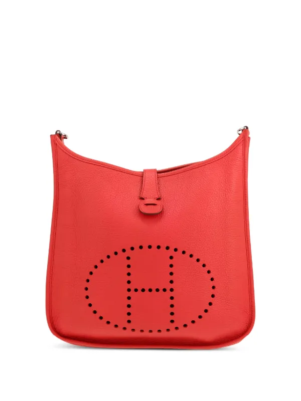 Hermès Pre-owned 2012 Evelyne III Perforated-adjustable Crossbody Bag in Red