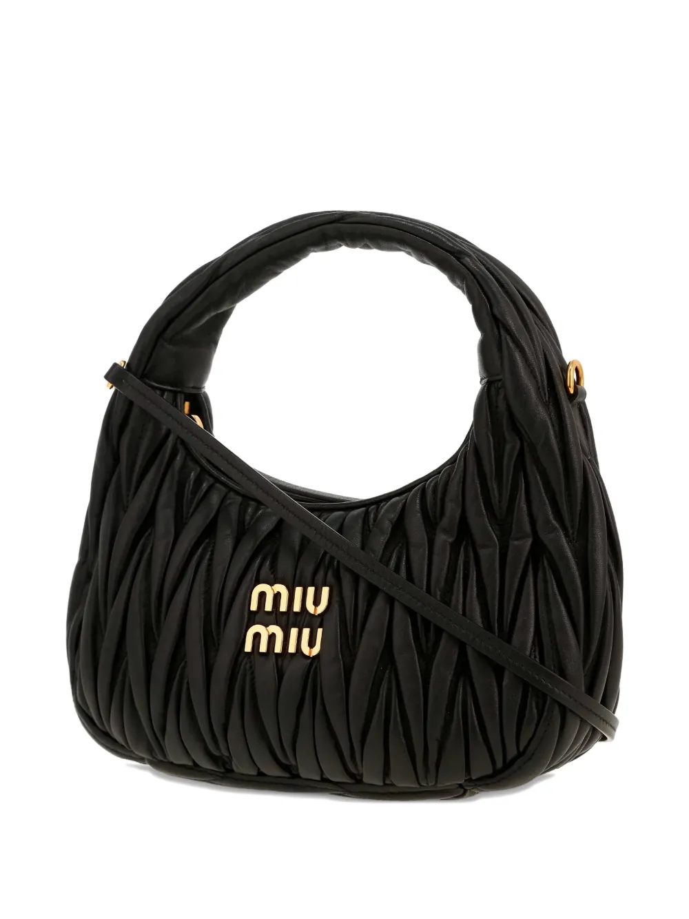 Pre-owned Miu Miu 2020's Wander Quilted Logo Tote Bag In Black