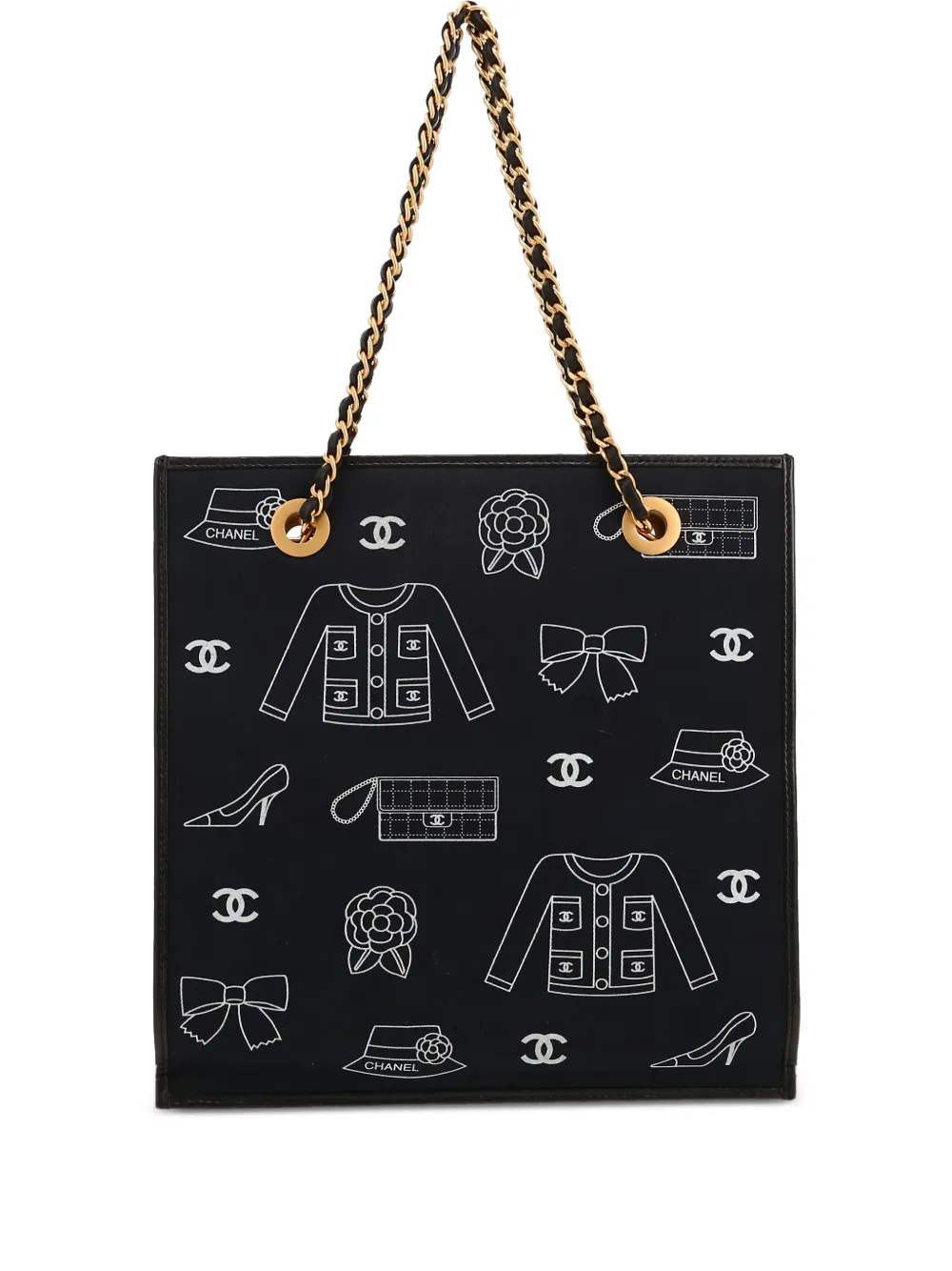 CHANEL Pre-Owned 2003 Icon canvas tote bag - Nero