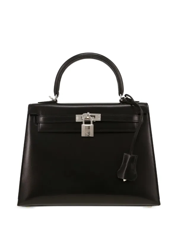 Hermès Pre-owned 2023 Kelly 25 Leather Tote Bag in Black