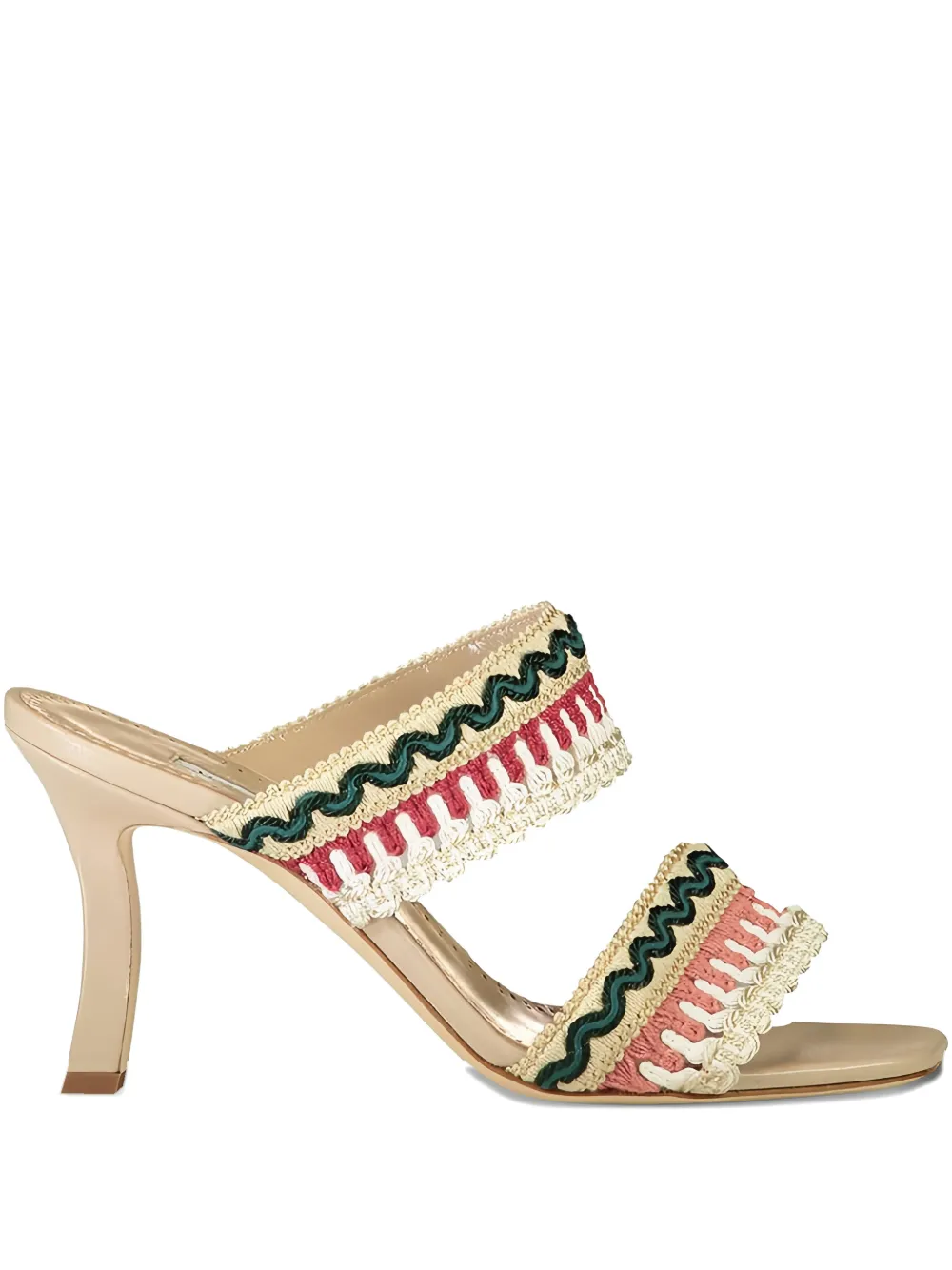 Manolo Blahnik 90mm Mabecomu Embroidered Mule Sandals In Multi