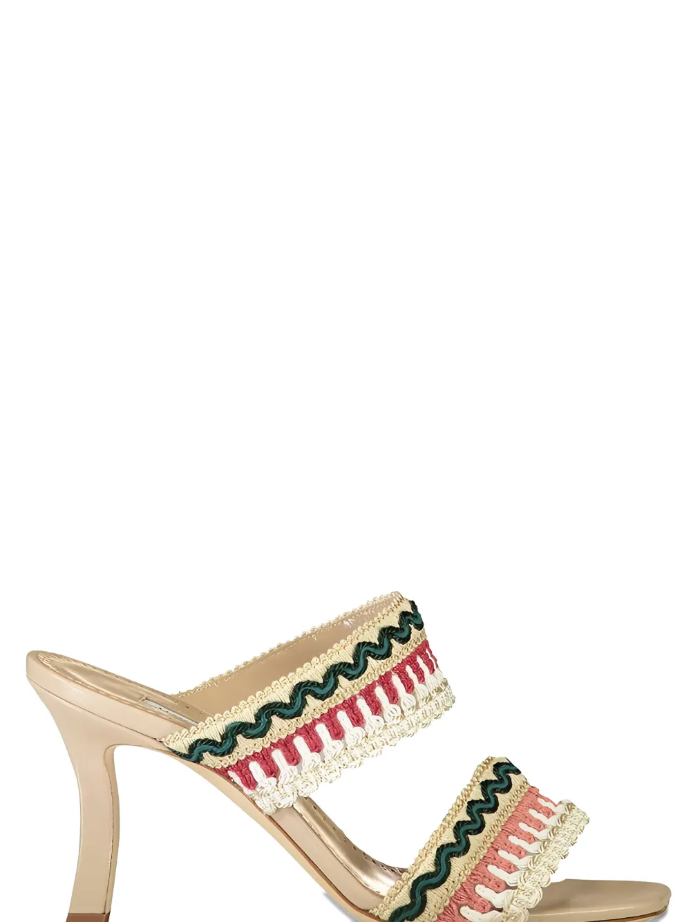 Manolo Blahnik 90mm Mabecomu Embroidered Mule Sandals In Multi