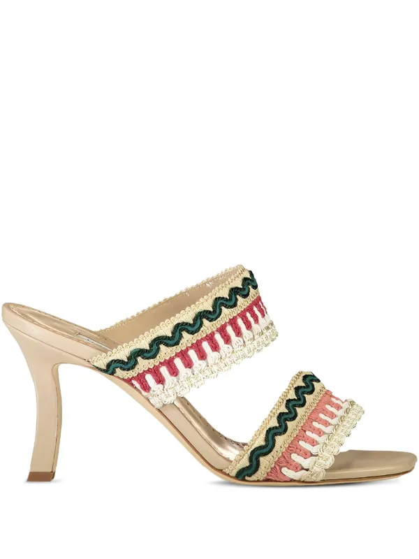 Manolo Blahnik 90mm Mabeco Mule in Neutrals