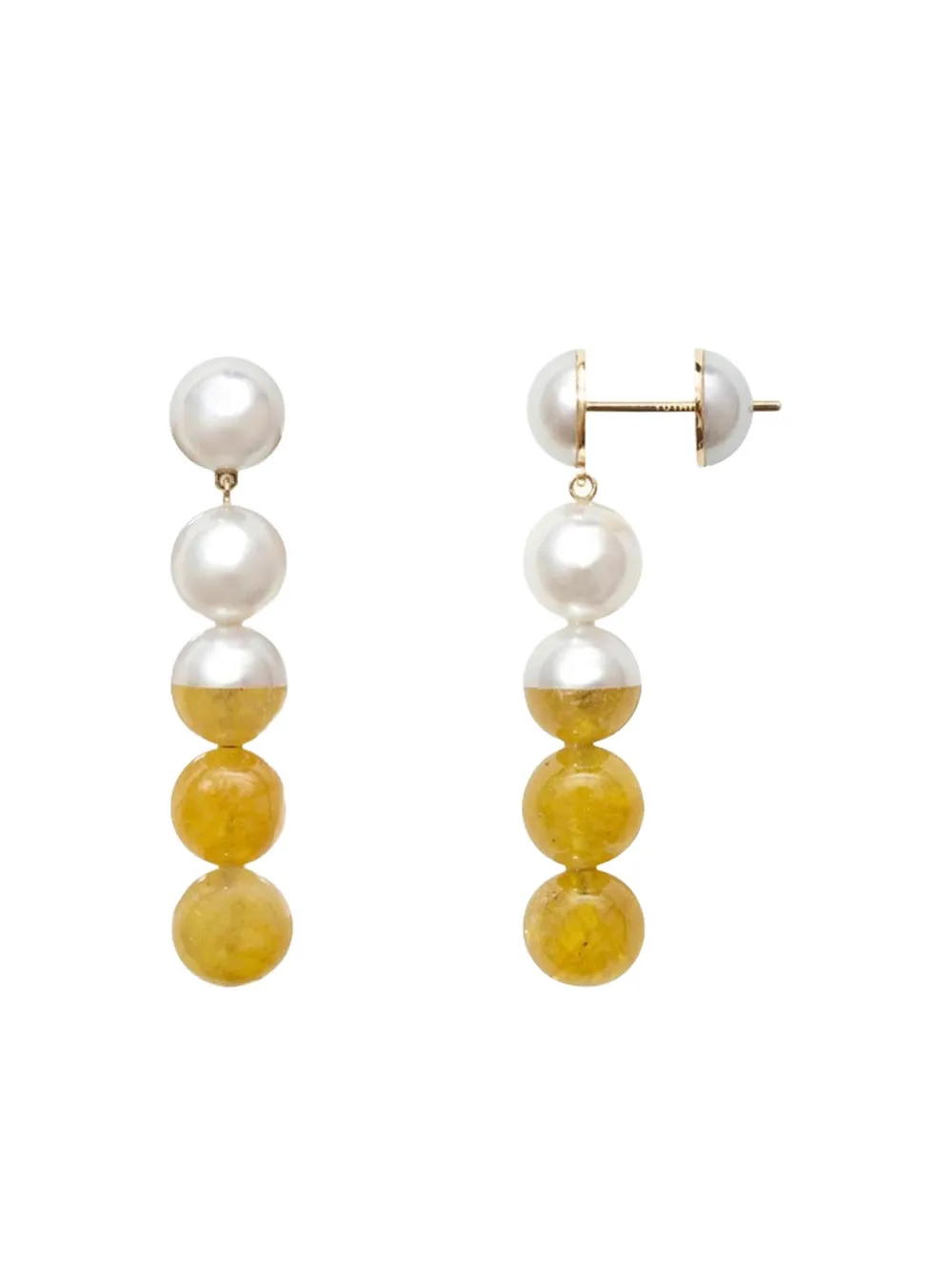 YUTAI 18K yellow gold pearl earrings - Oro
