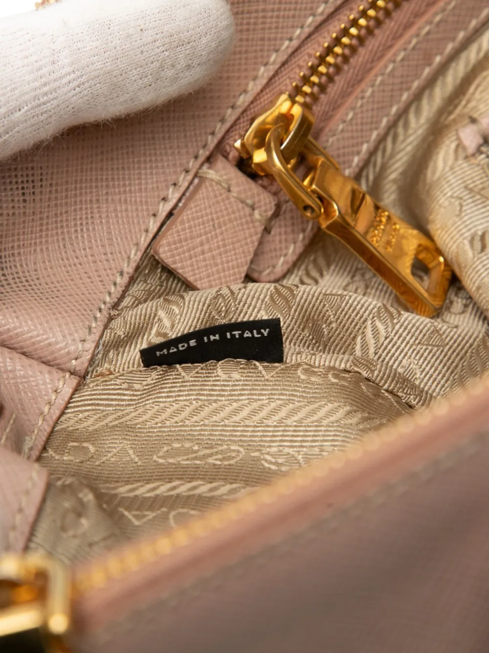 PRADA Pre-owned 2013-2025 Medium Saffiano Lux Galleria Double Zip Satchel In Brown