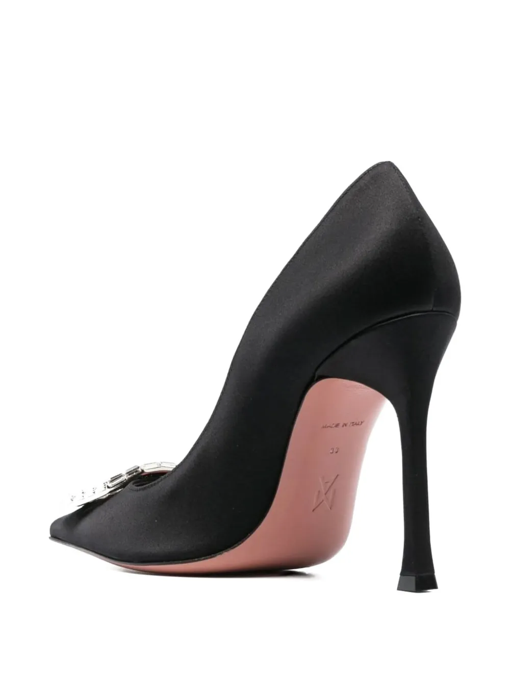 Amina Muaddi 105mm Camelia Crystal-embellished Pointed-toe Pumps In Black