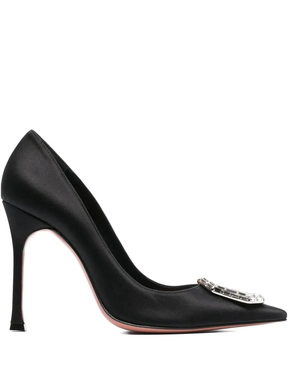 Amina Muaddi 105mm Camelia Crystal-embellished Pointed-toe Pumps In Black