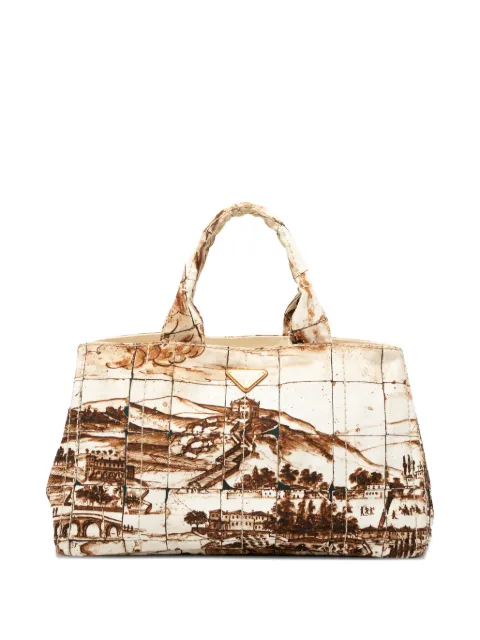 Prada Pre-Owned 2013-2025 Large Canvas Canapa Azulejos satchel