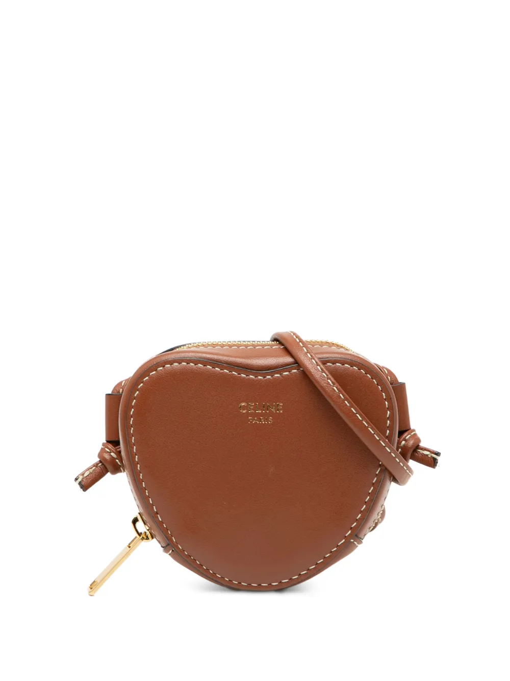 Celine Pre-Owned 2021 Micro Leather Heart crossbody bag - Marrone