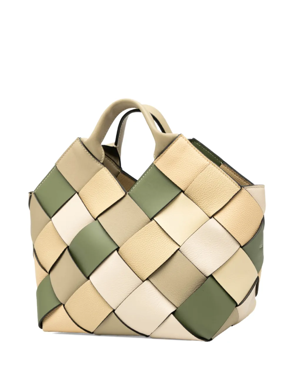 Pre-owned Loewe 2015-2025 Small Woven Leather The Surplus Collection Basket Bag Satchel In Brown