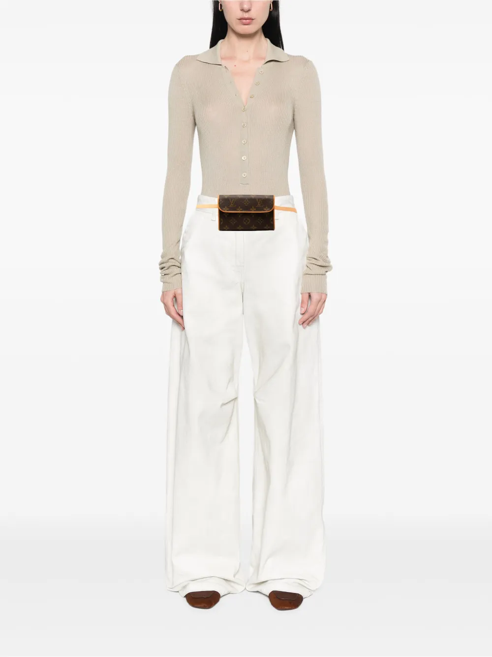 LOUIS VUITTON Pre-owned 2001 Monogram Pochette Florentine Belt Bag In Brown