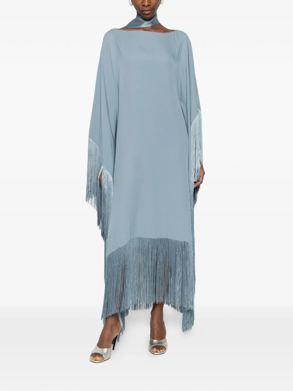 Taller Marmo Fringed Kaftan In Blue