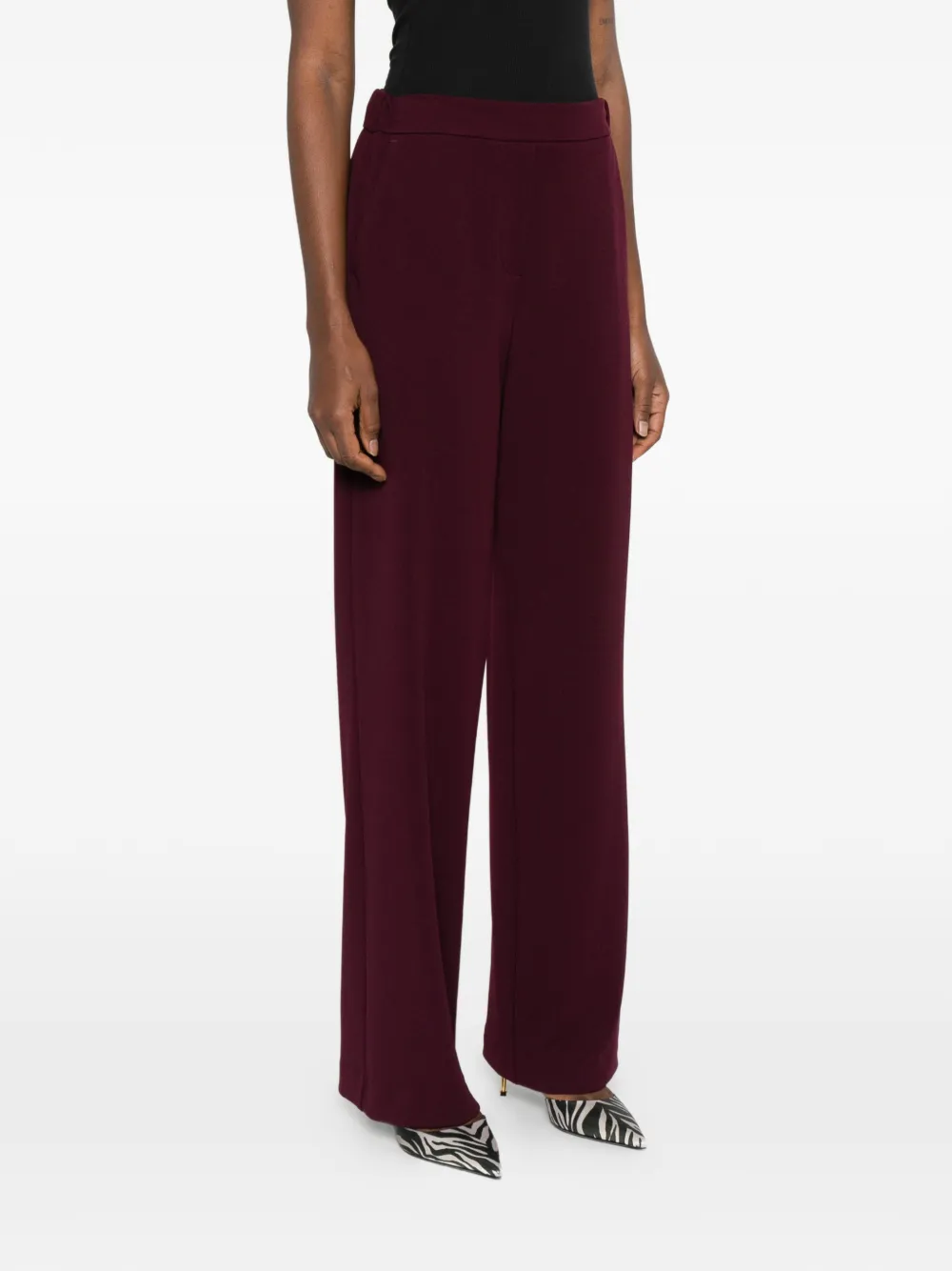 Blanca Vita Pantalon met plooien en zijzakken Paars