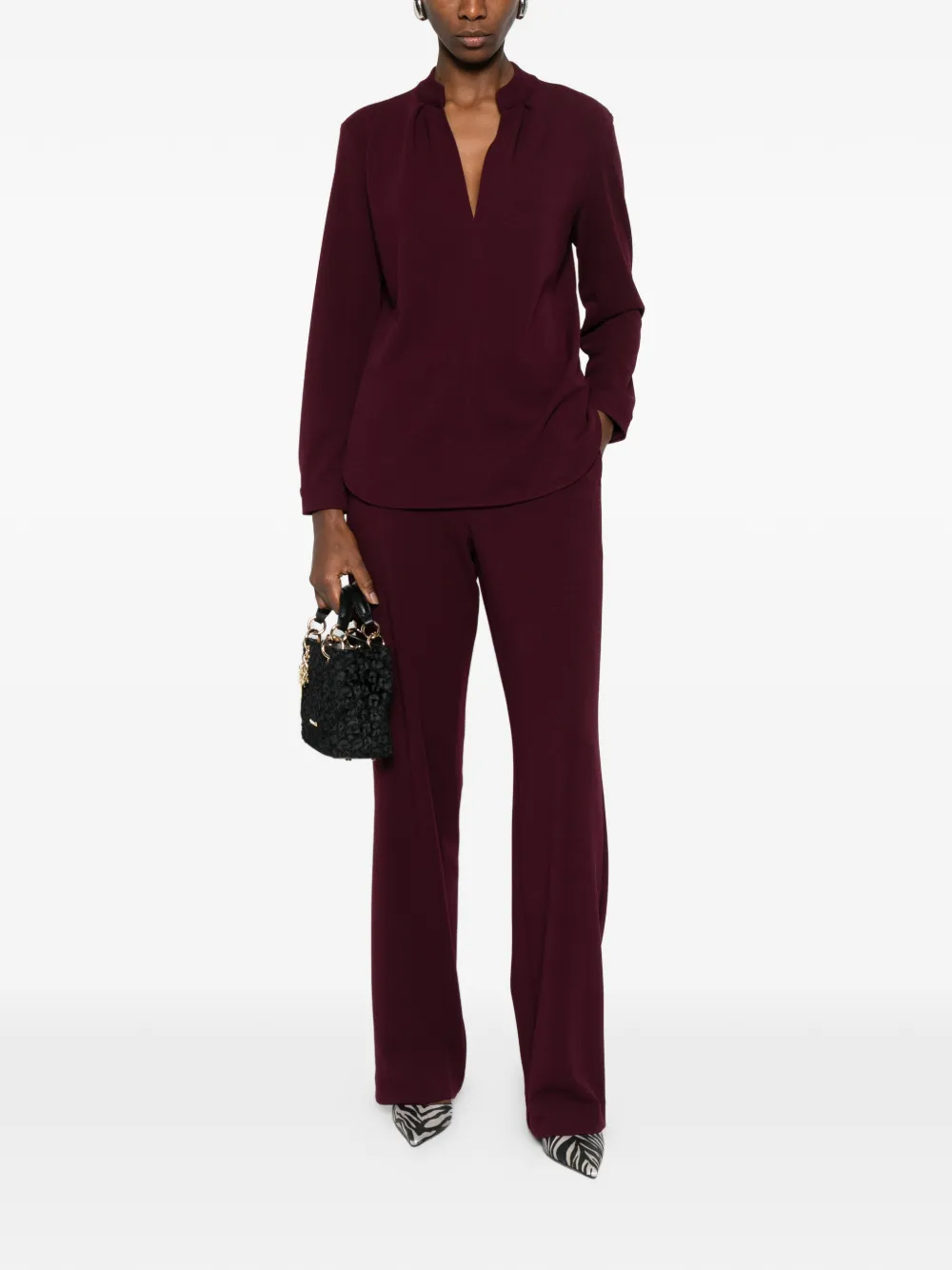 Blanca Vita side-pockets tailored trousers - Paars