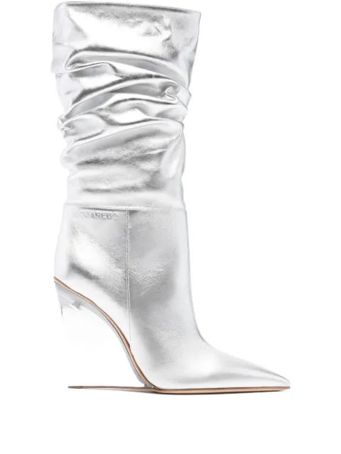 DSQUARED2 ruched wedge-heel boots