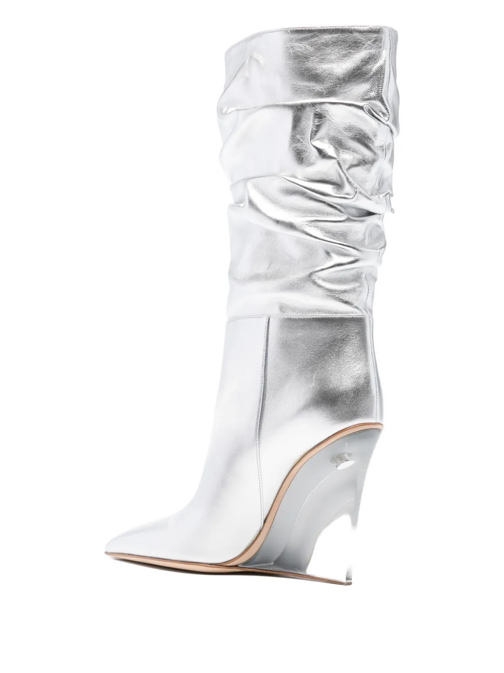 DSQUARED2 Laarzen met sleehak en ruches Zilver