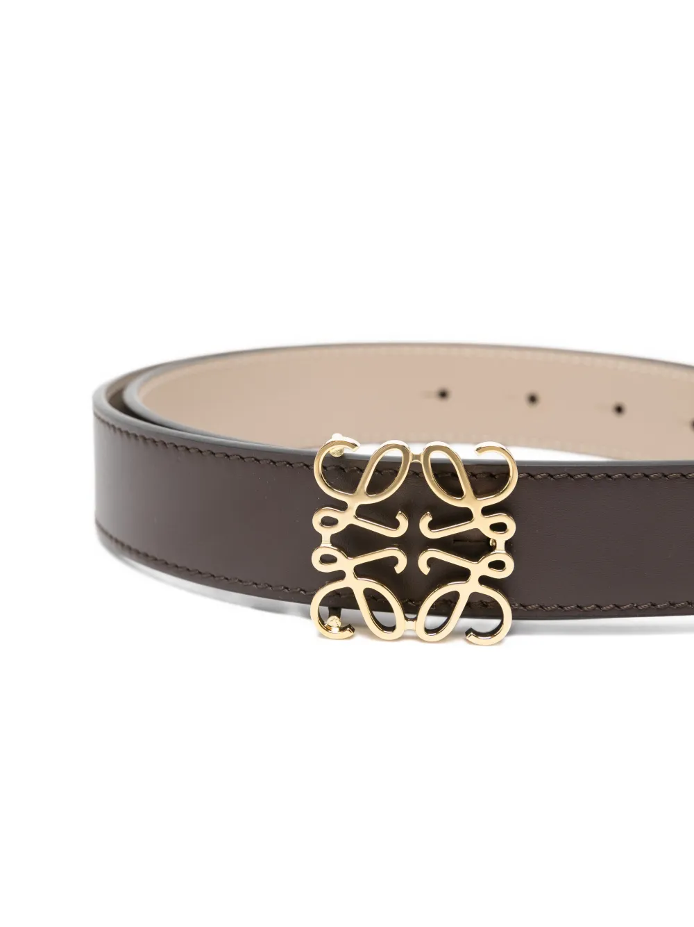 Loewe Reversible Anagram-buckle Belt In Brown