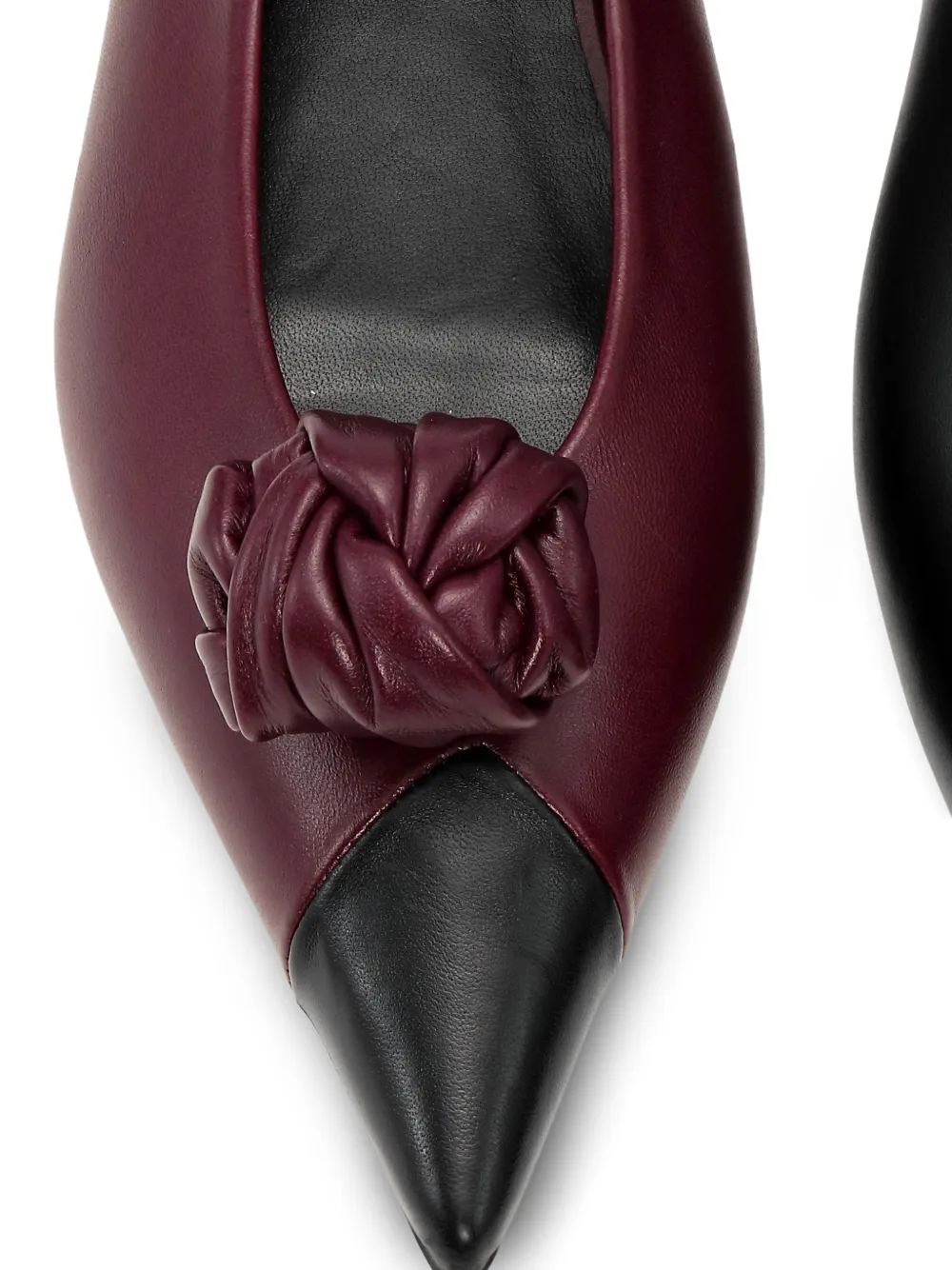  Rotate Birger Christensen Knot-appliqué Ballet Flats - Red 