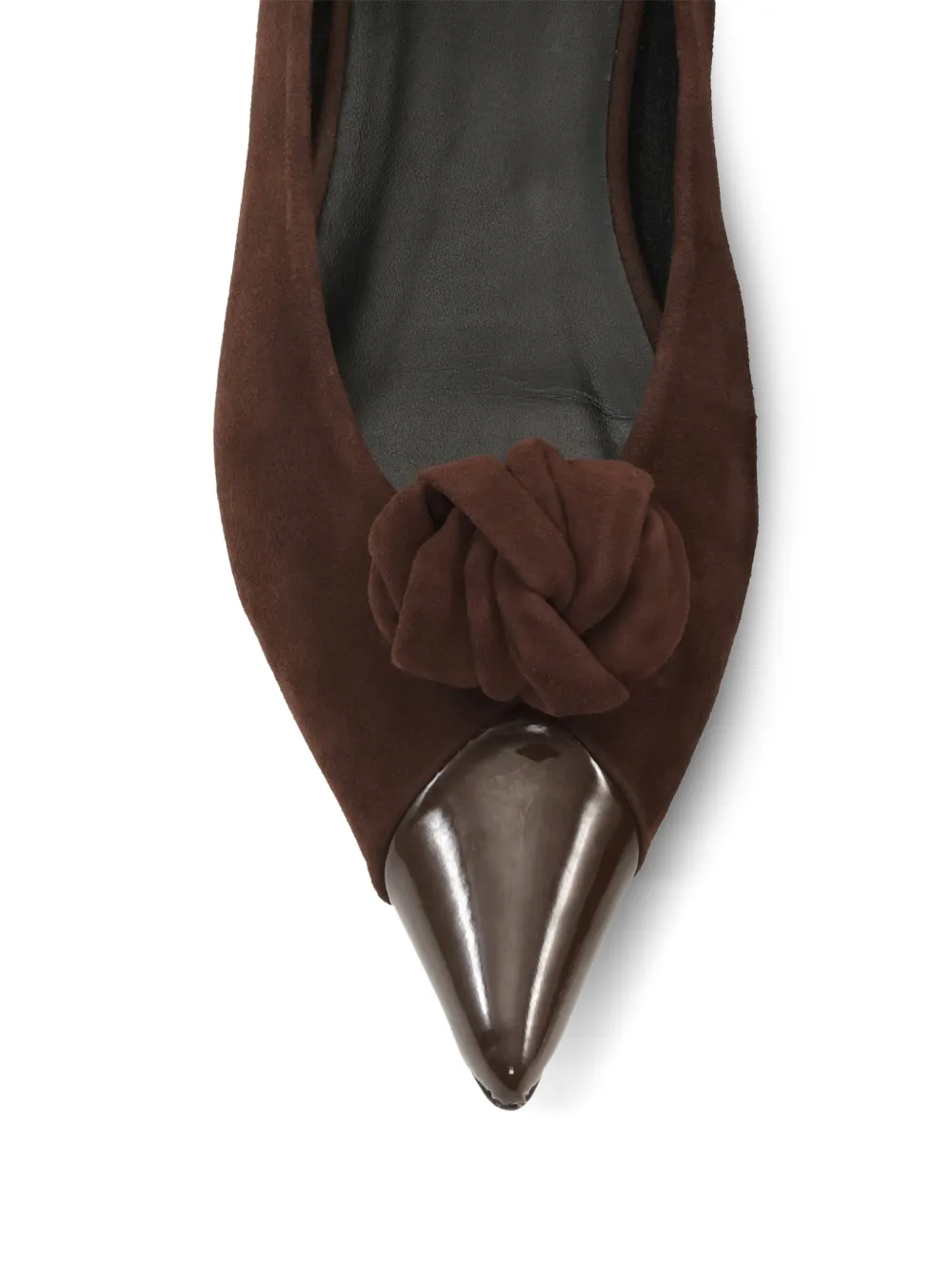  Rotate Birger Christensen Knot-appliqué Ballet Flats - Brown 