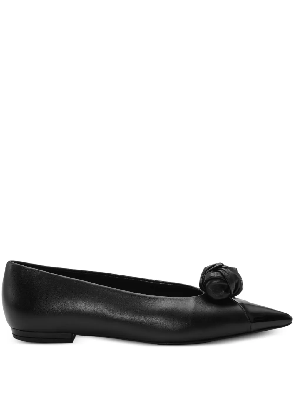 ROTATE BIRGER CHRISTENSEN knot-appliqué leather ballet flats | Black | Image 1