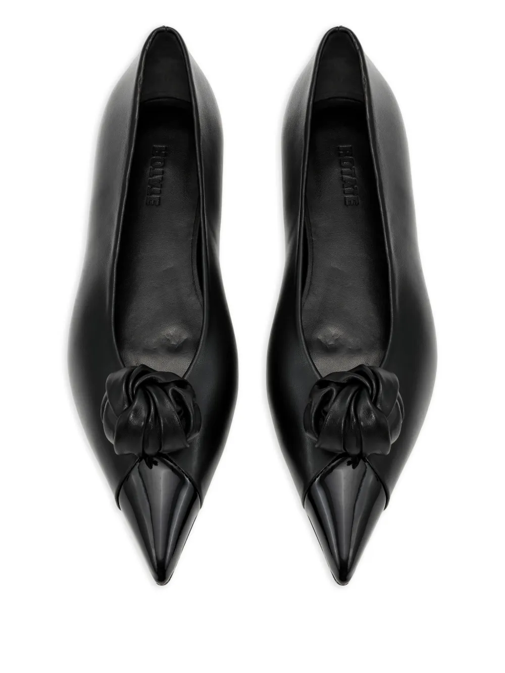 ROTATE BIRGER CHRISTENSEN knot-appliqué leather ballet flats | Image 2