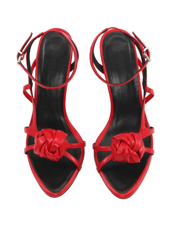 ROTATE BIRGER CHRISTENSEN Knot Strap Leather Sandals | Red