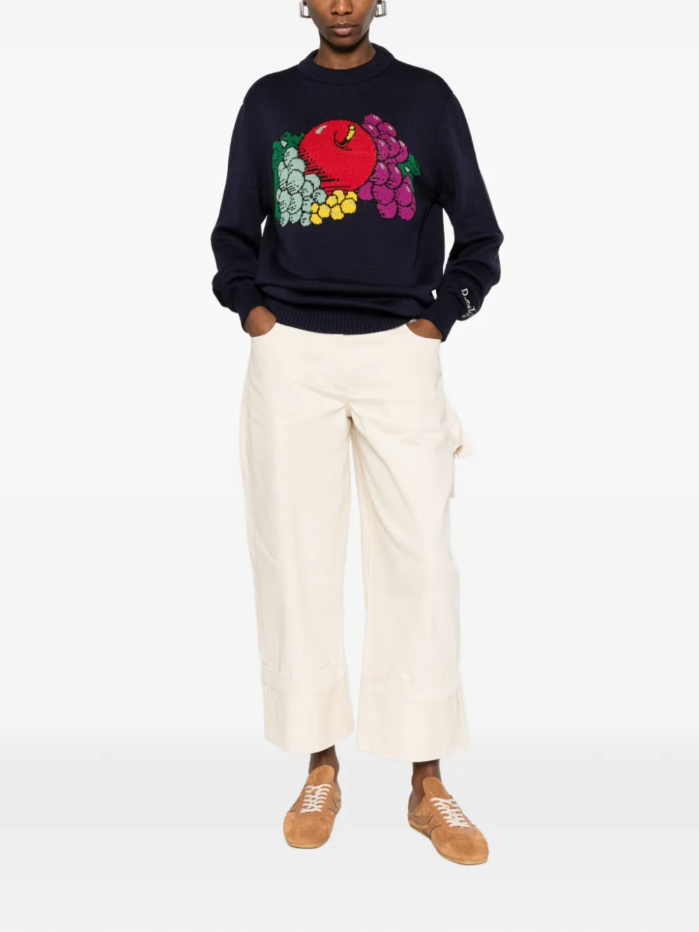  D.a.t.e. Fruit Print Sweater - Blue 