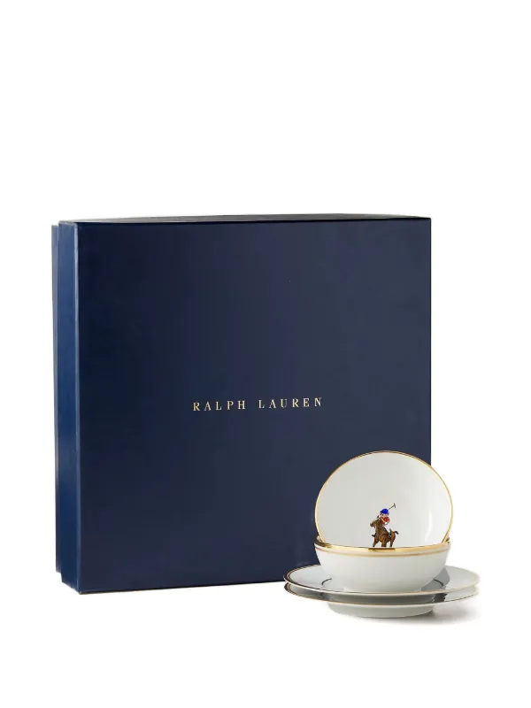 Ralph Lauren Home Polo Bear Plate And Bowl Set (set Of four