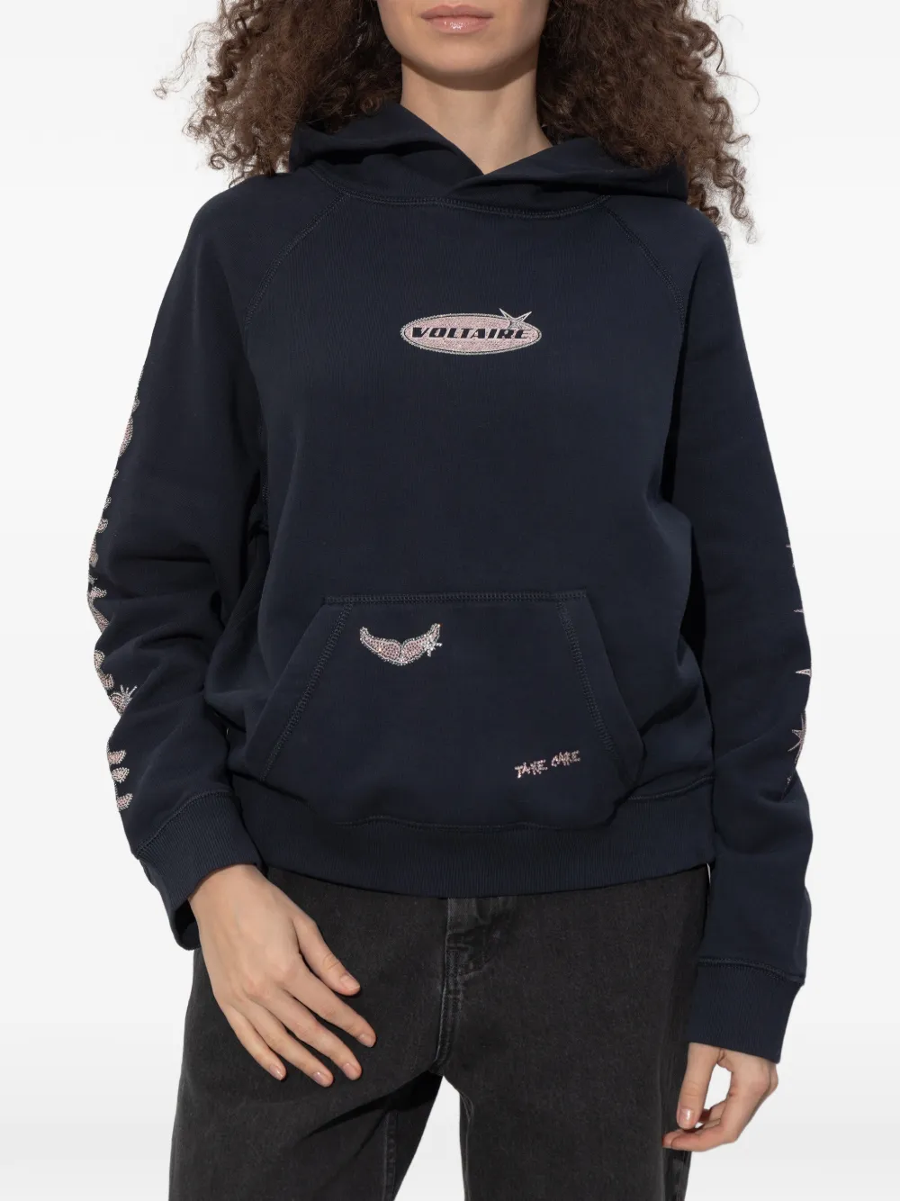 Zadig & Voltaire Logo Detail Hoodie In Blue