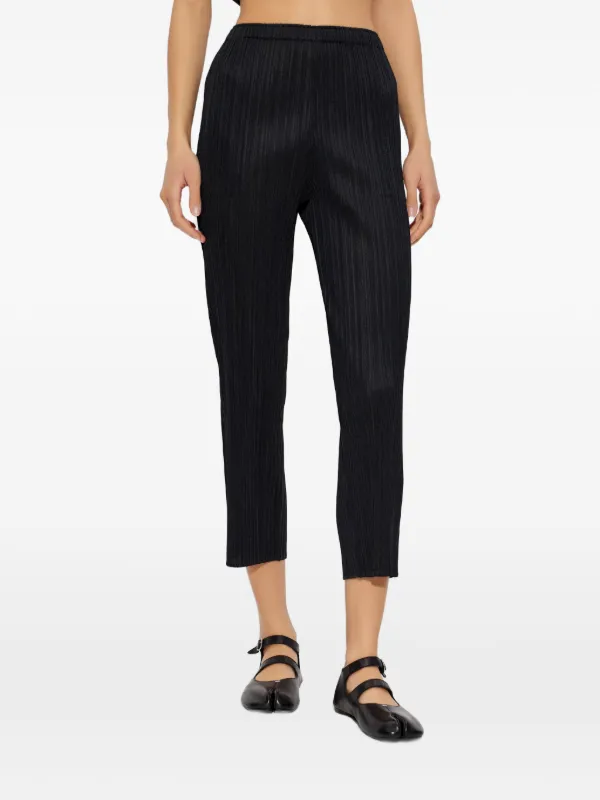 ISSEY MIYAKE プリーツパンツ Pleats Please Issey Miyake プリーツ パンツ | ブラック | FARFETCH JP