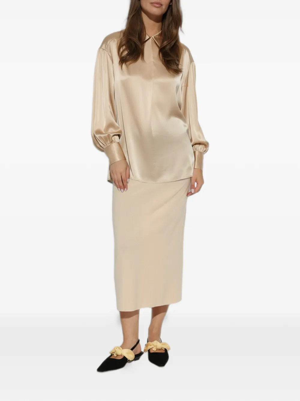 By Malene Birger Estille Midi Skirt In Neutral