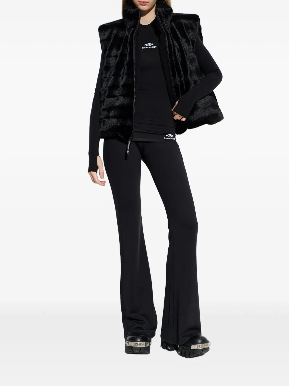 Balenciaga Bodywarmer van imitatiebont Zwart