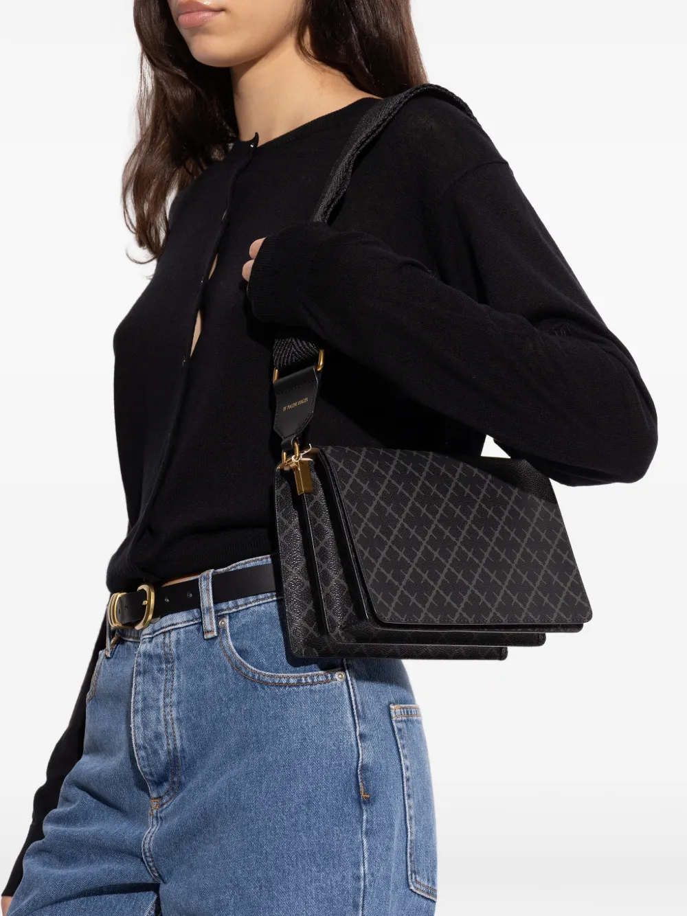 By Malene Birger Loenna geometric-pattern shoulder bag - Zwart