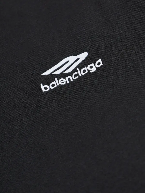 Balenciaga logo-embroidered T-shirt | Black | FARFETCH