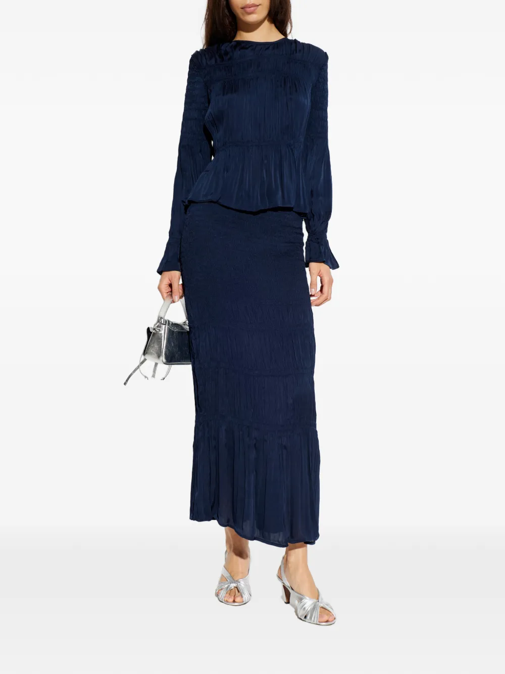 By Malene Birger Ilona rok met ruches Blauw