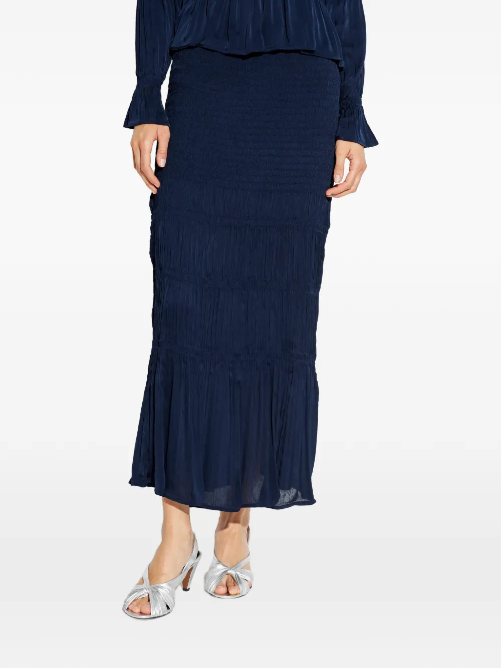 By Malene Birger Ilona rok met ruches Blauw