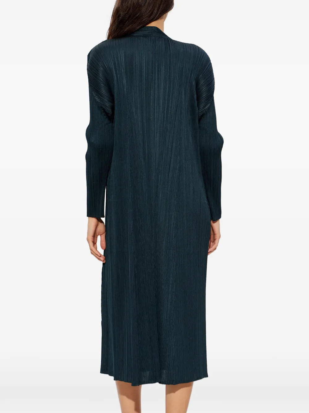 Pleated Long-Sleeve Coat