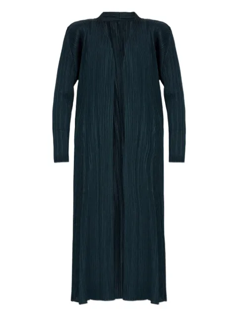 Pleats Please Issey Miyake pleated long-sleeve coat