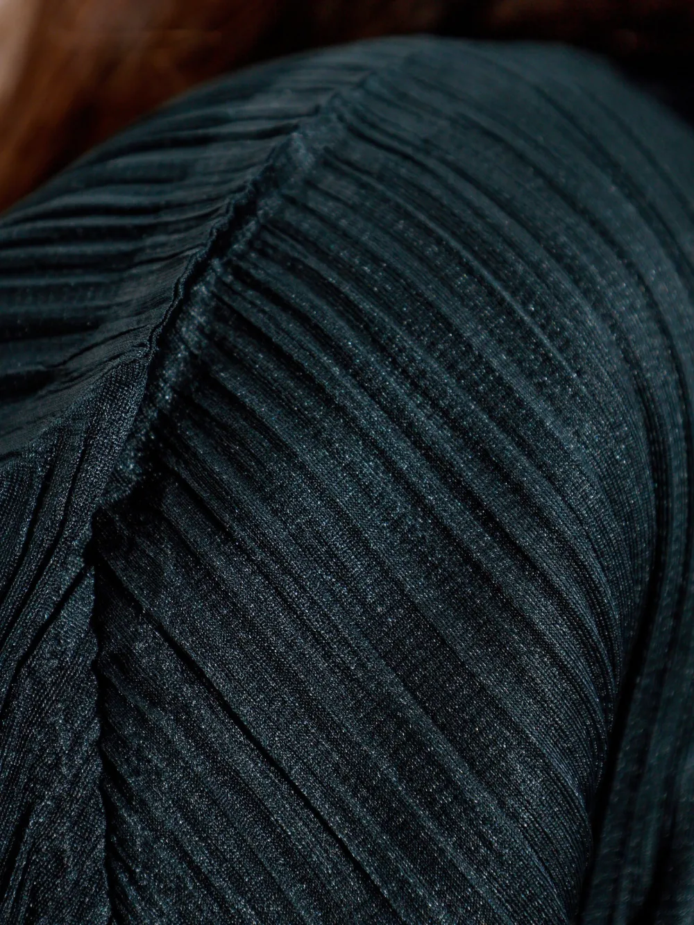 Pleated Long-Sleeve Coat