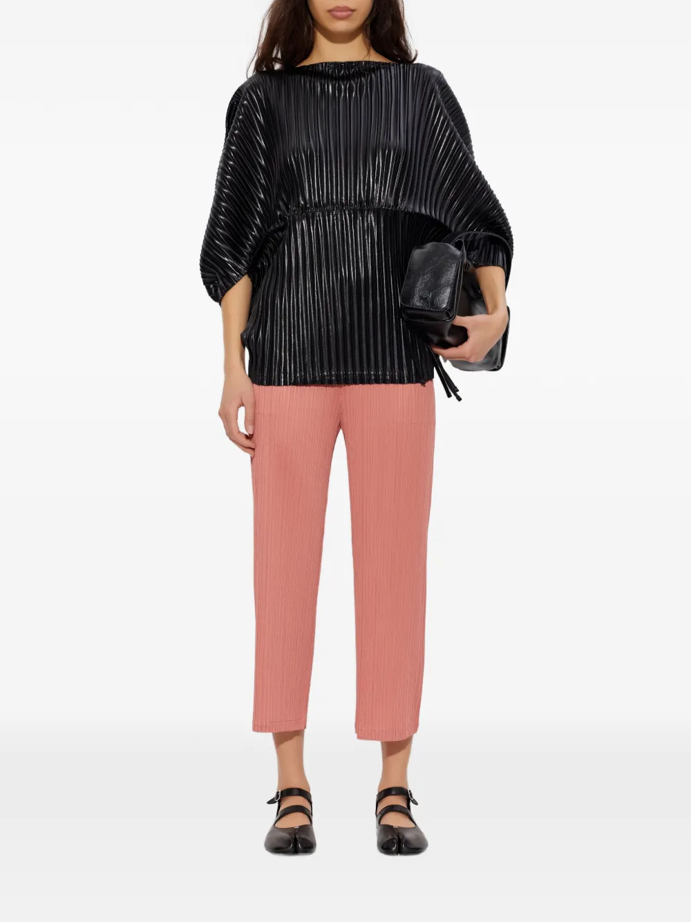 Pleats Please Issey Miyake pleated seam-pocket trousers - Roze