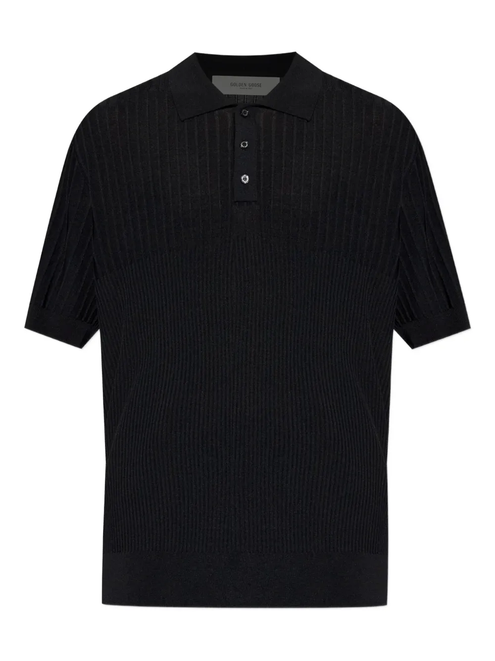Golden Goose ribbed button polo shirt - Nero