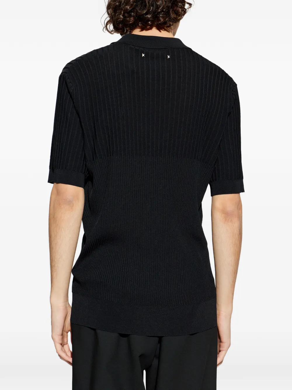 Golden Goose Geribbeld poloshirt met knopen Zwart